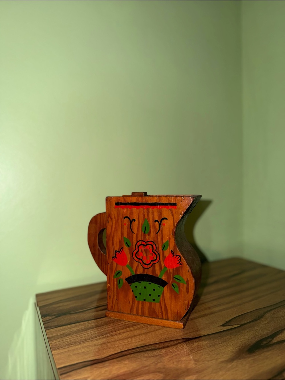Vintage folk art laundry soap dispenser